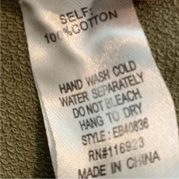 EASEL Wide-leg French terry lounge pants olive green NWT - Picture 7 of 8